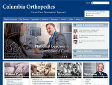 Tablet Screenshot of columbiaortho.org